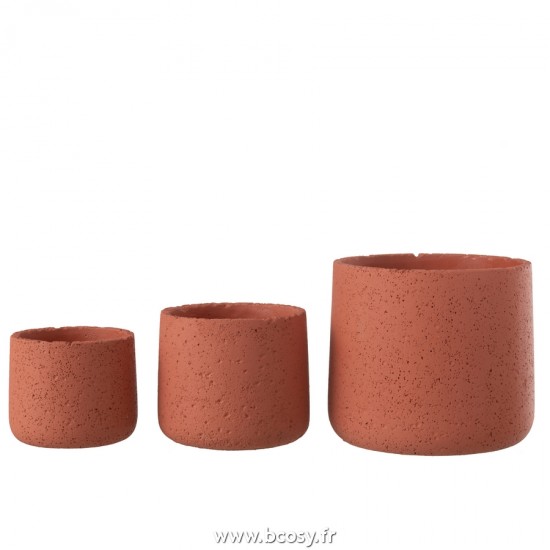 J-Line cachepots de fleur Jolipa J Line Jline Cachepot Potine Ciment Terracotta Large