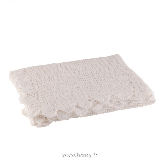 J-Line nappes de table Jolipa J Line Jline Nappe Mia Dentelles Coton Blanc