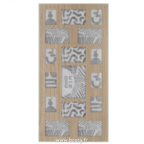 J Line Cadre Photo decoration Murale Suspension Naturel Blanc Mdf L41xB3xH81 cm Jline 23605 by Jolipa 23605