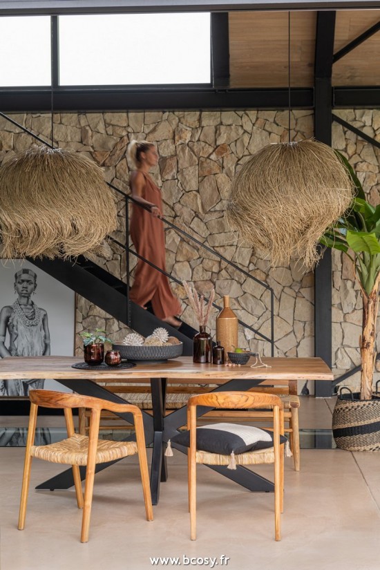 J-Line tables a manger de repas J Line Table A Manger Acacia Bois Naturel