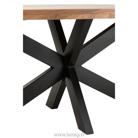 Jolipa J Line Jline Table A Manger Gerard Ronde Acacia Bois Naturel