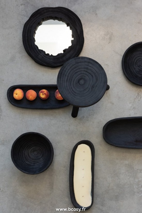 Jolipa J Line Jline Set De 2 Tabourets Paulownia Bois Noir