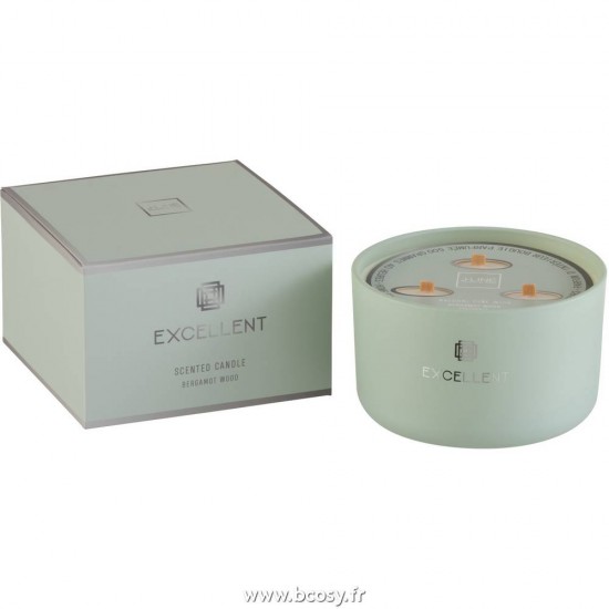 J-Line J Line bougies parfumées Jolipa Bougie Parfumee Excellent Verre Menthe Large 40H.