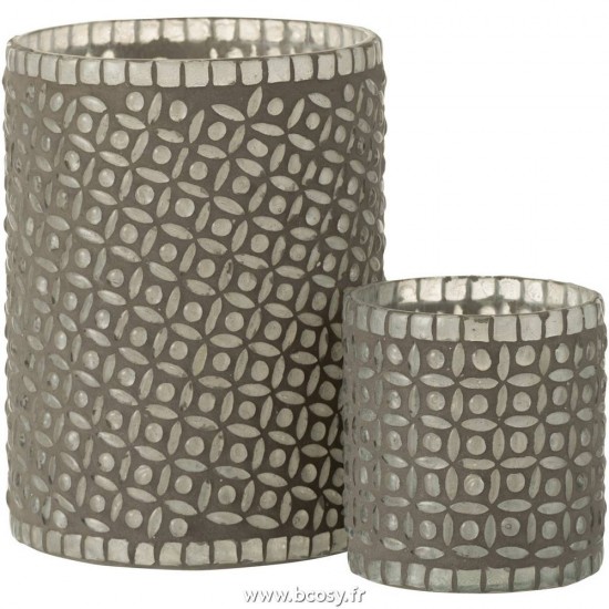 Jolipa Jline Photophore Motifs Verre Gris