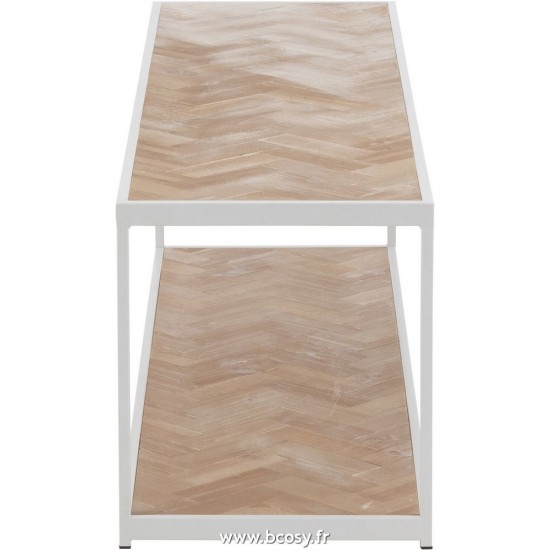 J-Line tables de salon basse Jolipa J Line Jline Table De Salon Zigzag Bois Metal Naturel Blanc