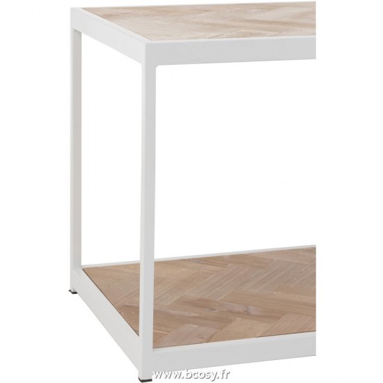 Jolipa J Line Jline Table De Salon Zigzag Bois Metal Naturel Blanc