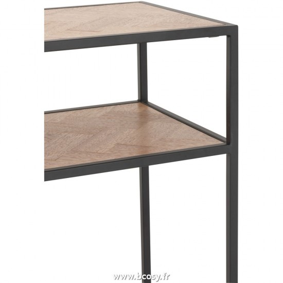 J-Line tables de drapier murales J Line Console Zigzag Bois Metal Naturel Noir