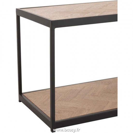 Jolipa J Line Jline Table De Salon Zigzag Rectangulaire Bois Metal Naturel Noir
