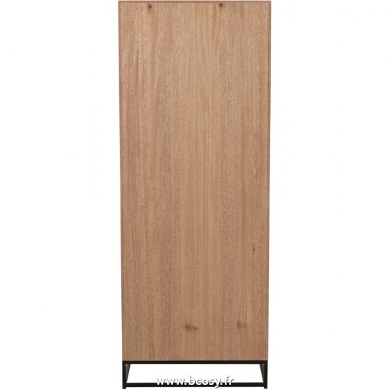 Jolipa J Line Jline Armoire Haute 3 Tiroirs Zigzag Bois Metal Naturel Noir