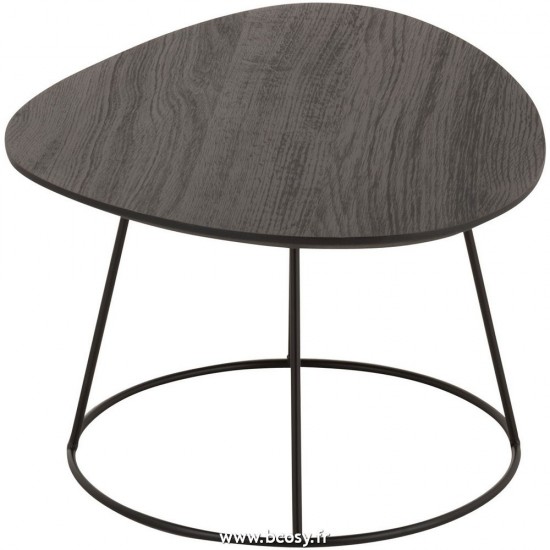 J-Line tables d appoint bouts de canapé Jolipa J Line Jline Table Gigogne Ovale Bois Metal Brun Fonce S