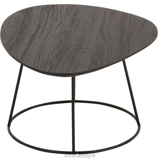 Jolipa J Line Jline Table Gigogne Ovale Bois Metal Brun Fonce S