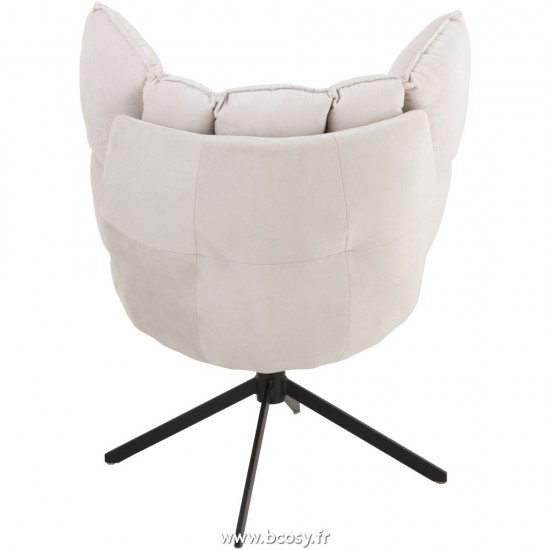 Jolipa J Line Jline Chaise Relax Coussins Sur Cadre Textile Metal Beige