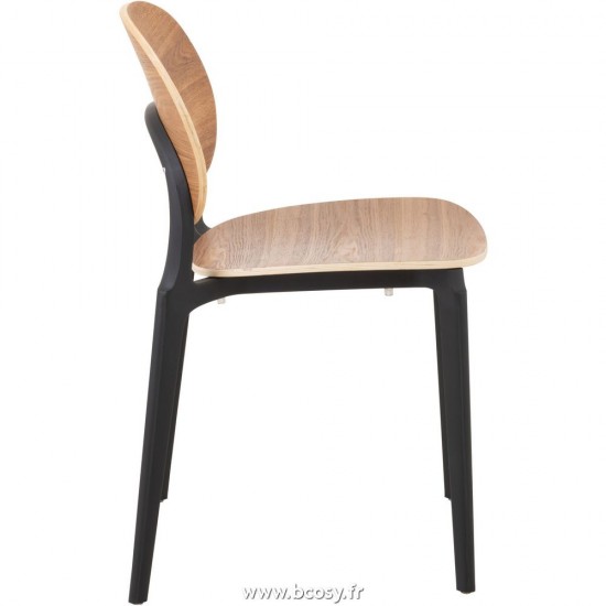 J-Line chaises de repas Jolipa J Line Jline Chaise Basic Polyester Vernis Naturel