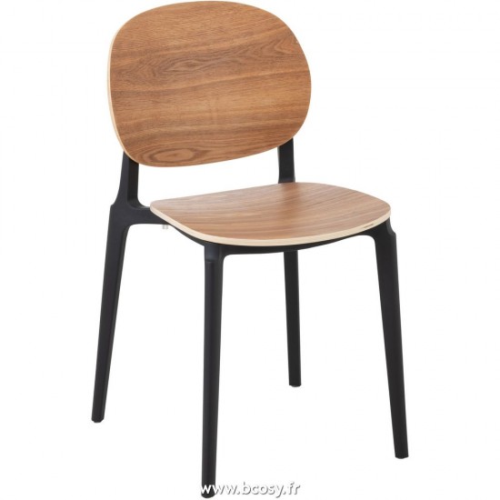 J Line Chaise Basic Polyester Vernis Naturel L46xB52xH81 cm Jline 25049 by Jolipa 25049