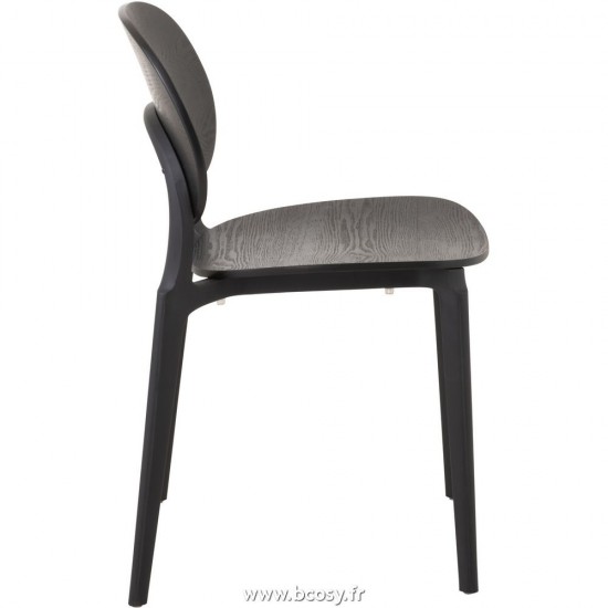 J-Line chaises de repas Jolipa J Line Jline Chaise Basic Polyester Vernis Noir