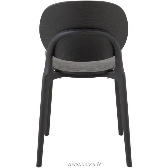 Jolipa J Line Jline Chaise Basic Polyester Vernis Noir