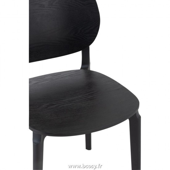 J-Line chaises de repas J Line Chaise Basic Polyester Vernis Noir