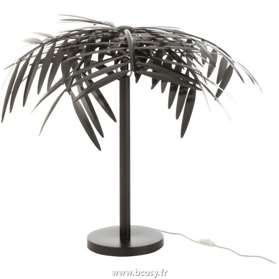 J Line Lampe De Table Feuille Metal Noir L54xB54xH68 cm Jline 25500 by Jolipa 25500