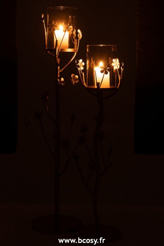 J-Line photophores J Line Bougeoir Sol Metal Or Large