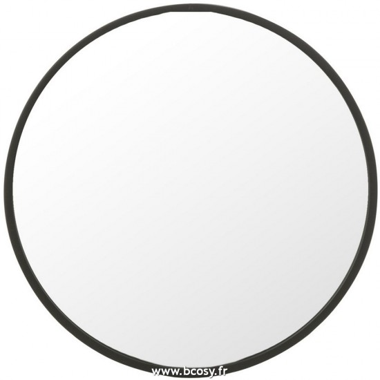 J Line Miroir Rond Noir Mat Medium L50xB50xH3 cm Jline 25573 by Jolipa 25573