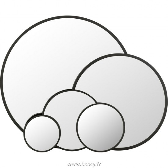 Jolipa J Line Jline Miroir Rond Noir Mat Extra Large