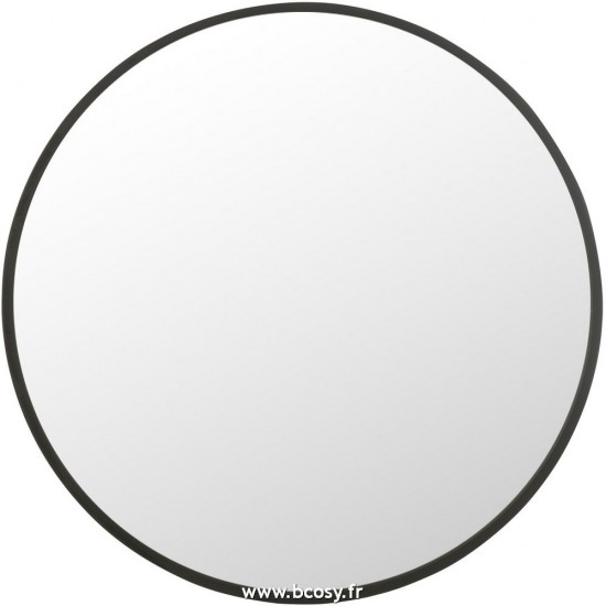 J Line Miroir Rond Noir Mat Extra Large L110xB110xH3 cm Jline 25575 by Jolipa 25575