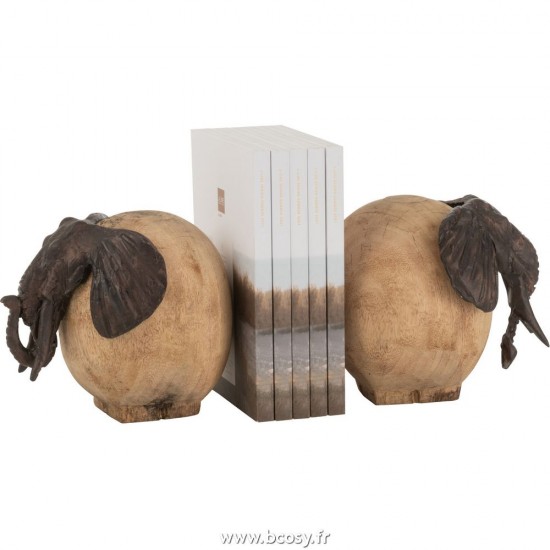 Jolipa J Line Jline Elephant Bois Naturel Bronze Assortment Of 2