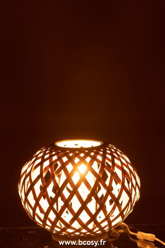 J-Line Éclairage Armatures Luminaires D'intérieur Pieds De Lampe Avec Abat Jour Lampes De Table Jolipa J Line Jline Lampe De Table Bambou Blanc