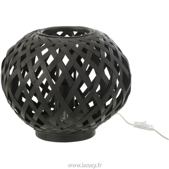 J Line Lampe De Table Bambou Noir L31xB31xH25 cm Jline 25700 by Jolipa 25700