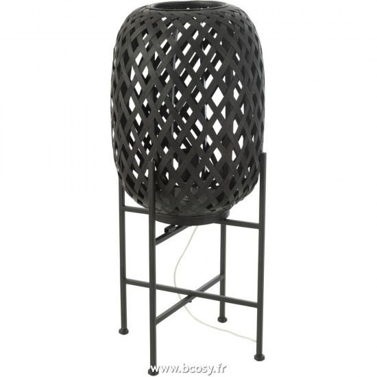 J Line Lampadaire Bambou Noir L31xB31xH70 cm Jline 25701 by Jolipa 25701
