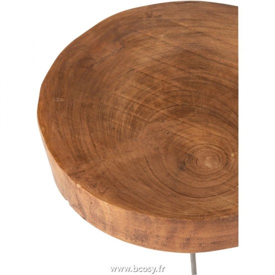 J-Line tables d appoint bouts de canapé Jolipa J Line Jline Set De 2 Tables Paulownia Brun