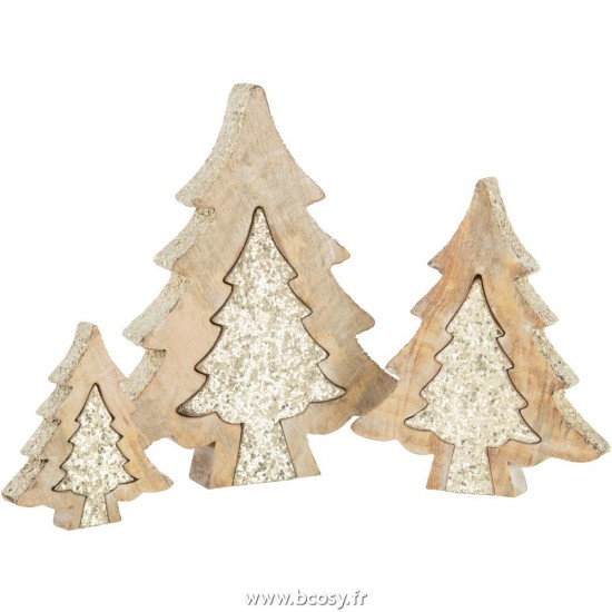 J-Line arbres sapins de noel sur pied Jolipa J Line Jline Puzzle Arbre Noel Bois Manguier Brillant L