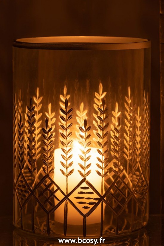 J-Line photophores Jolipa J Line Jline Photophore Chloe Verre Transparent Argent Large