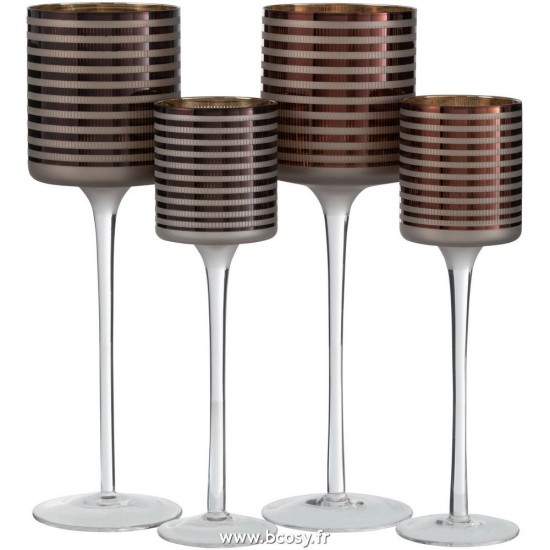 Jolipa J Line Jline Phosphore Sur Pied Raye Verre Brun Large