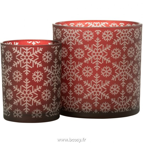 Jolipa J Line Jline Phosphore Neige Verre Rouge Large