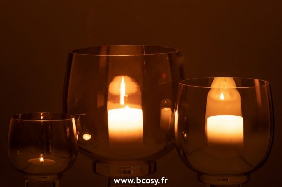 J-Line photophores J Line Phosphore Rond Verre Fume Gris Argent Large