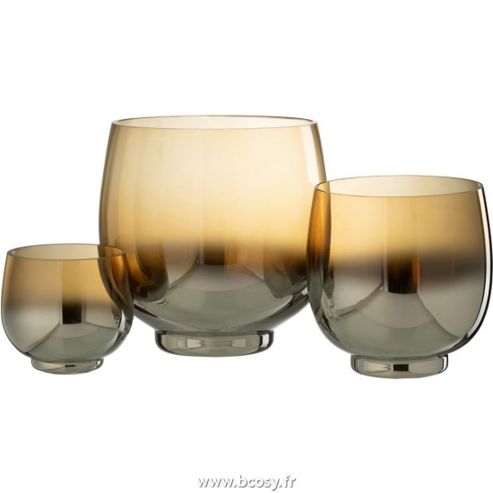 Jolipa J Line Jline Phosphore Rond Verre Fume Jaune Argent Large