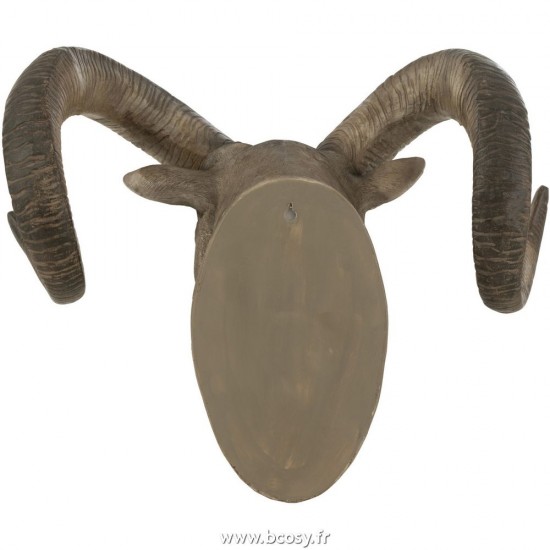 J-Line animal animaux statuettes Jolipa J Line Jline Tête De Chevre Poly Gris