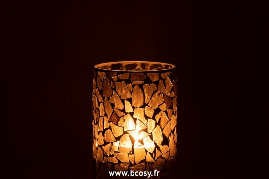 J-Line photophores Jolipa J Line Jline Photophore Mosaïque Verre Gris Vert Medium