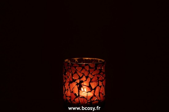 J-Line photophores Jolipa J Line Jline Photophore Mosaïque Verre Brun Small