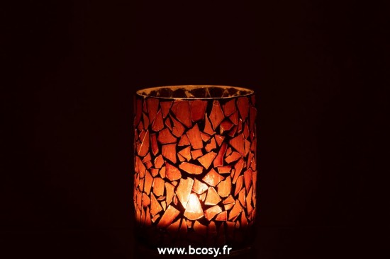 J-Line photophores Jolipa J Line Jline Photophore Mosaïque Verre Brun Medium