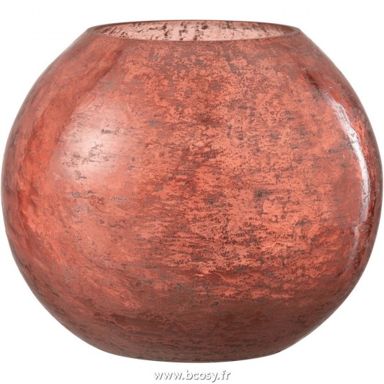 J Line Photophore Nuria Boule En Verre Terracotta Large L18xB18xH19 cm Jline 26629 by Jolipa 26629