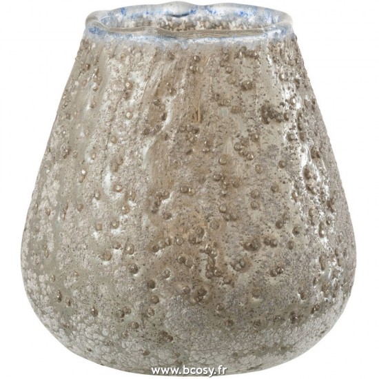 J Line Phosphore Verre Gris Medium L12xB12xH12 cm Jline 26639 by Jolipa 26639