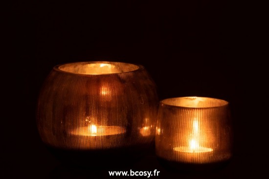 J-Line photophores J Line Phosphore Lignes Verre Brun Fonce Large