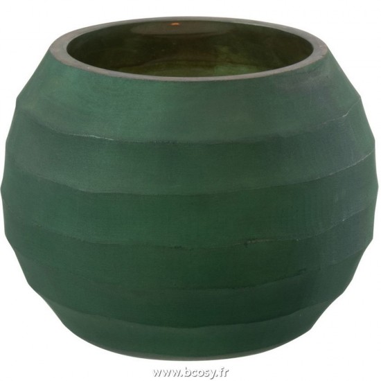 J Line Phosphore Raye Verre Vert Small L13xB13xH10 cm Jline 26652 by Jolipa 26652