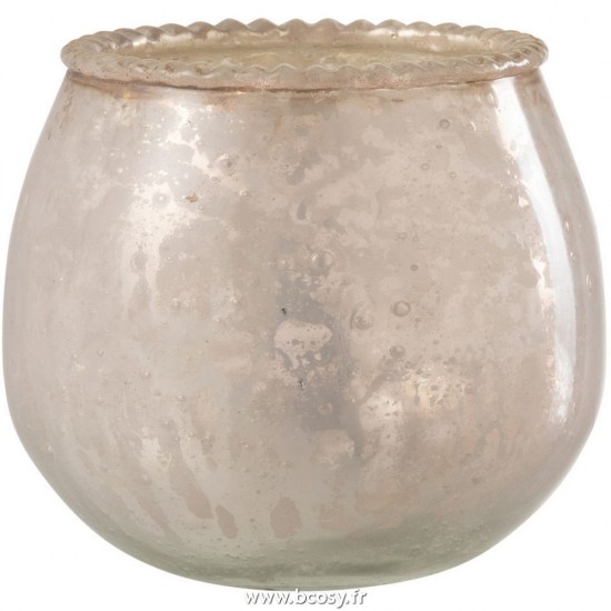 J Line Phosphore Verre Rose Small L9xB9xH10 cm Jline 26657 by Jolipa 26657