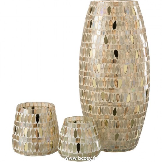 Jolipa J Line Jline Phosphore Mosaïque Verre Beige Large