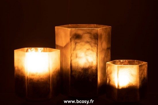 J-Line photophores J Line Phosphore Hexagone Gris Large