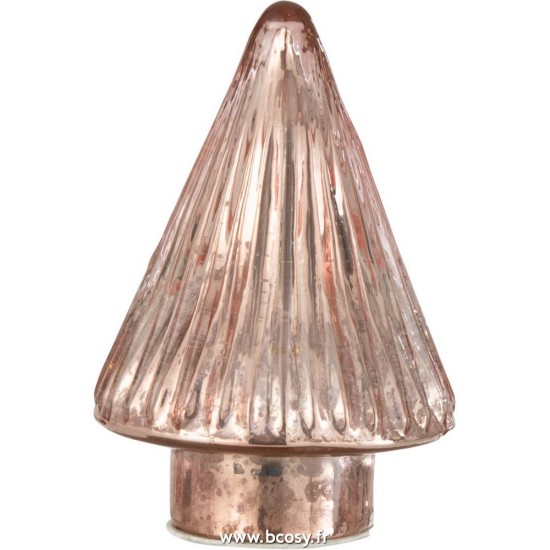 J Line Sapin De Noël Led Verre Rose Extra Small L9xB9xH13 cm Jline 26743 by Jolipa 26743