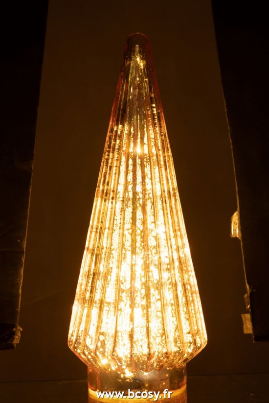 J-Line arbres sapins de noel sur pied Jolipa J Line Jline Sapin De Noël Led Verre Rose Large